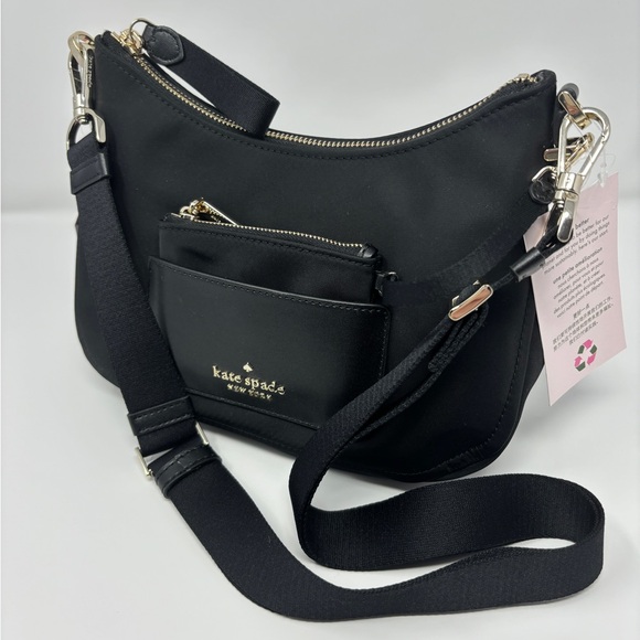 SOLD NEW Kate Spade NY Chelsea Nylon Crossbody w/ Detachable Coin Purse, Black - Picture 4 of 12